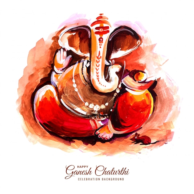 Vector gratuito fondo de tarjeta de festival de utavganesh chaturthi