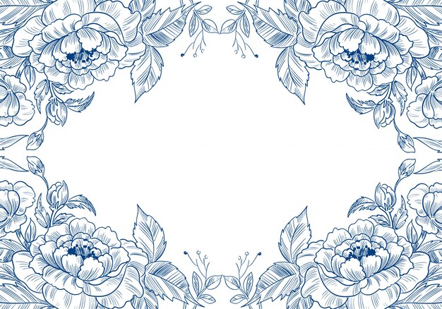 Fondo de tarjeta floral hermoso dibujo decorativo