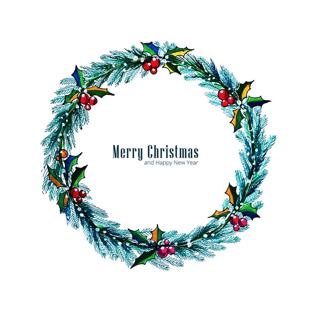 Fondo de tarjeta de guirnalda de navidad decorado