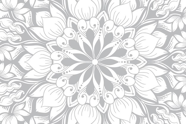 Fondo de tarjeta de textura floral gris de estilo vintage