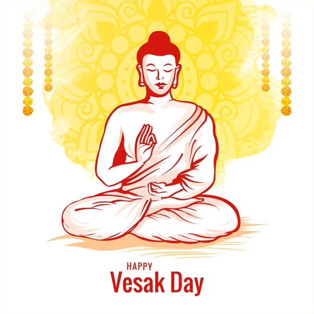 Fondo de tarjeta tradicional feliz día vesak