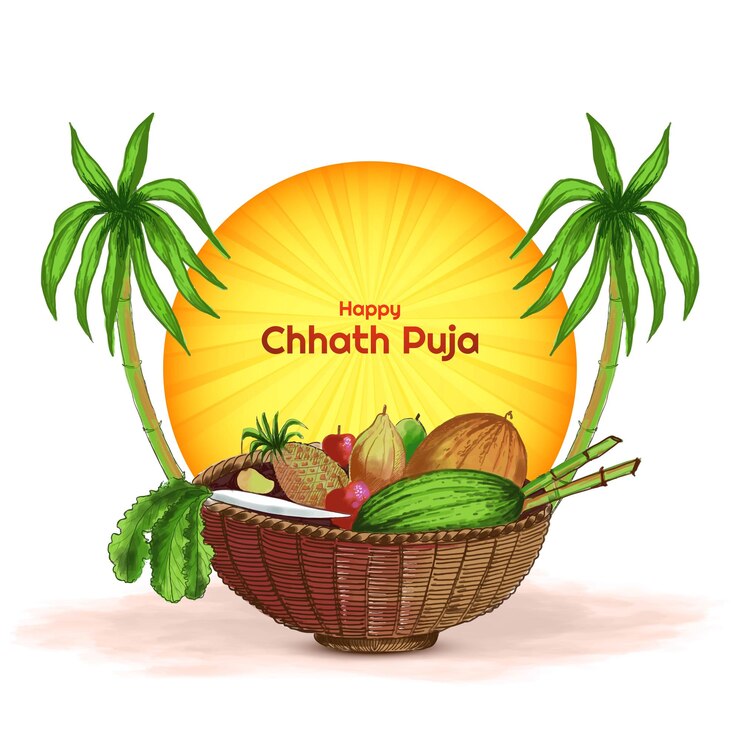 Vector gratuito fondo de tarjeta de vacaciones feliz festival chhath puja