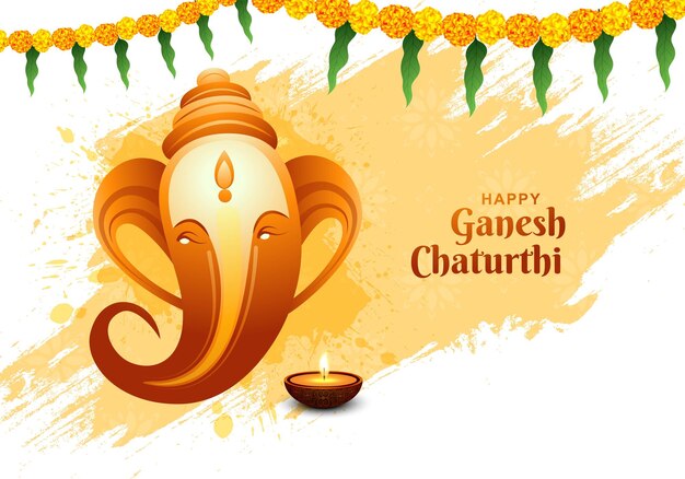 Fondo de tarjeta de vacaciones de festival indio ganesh chaturthi