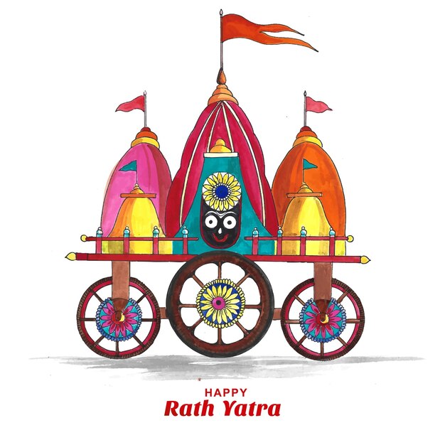 Fondo de tarjeta de vacaciones de festival de rath yatra
