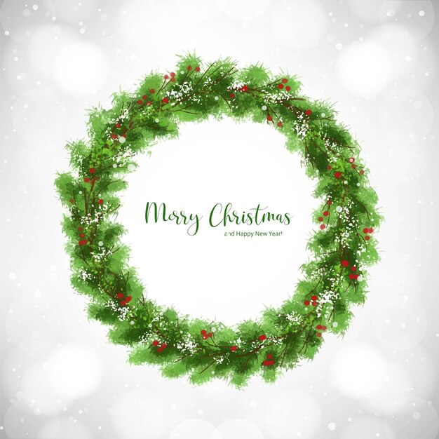 Fondo de tarjeta de vacaciones de guirnalda de navidad decorativa de sorteo de mano