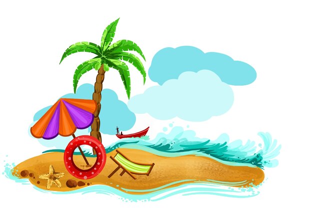 El fondo de la tarjeta de vacaciones de verano es hermoso