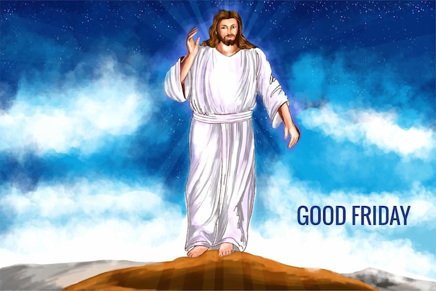 Fondo de tarjeta de viernes santo con jesucristo el hijo de dios