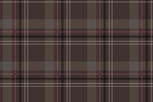 Fondo de tartán transparente, vector de diseño de patrón abstracto marrón
