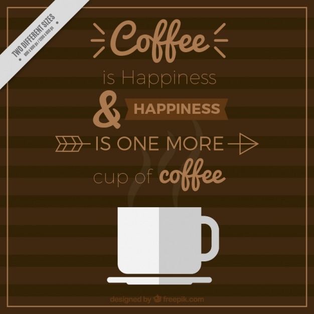 Vector gratuito fondo de una taza de café con lettering