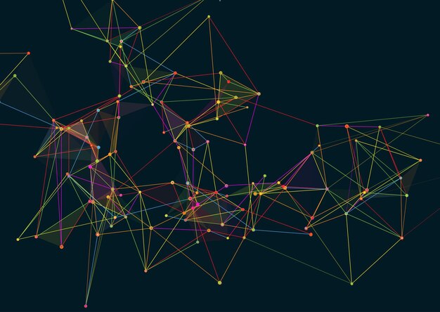Fondo techno con diseño de bajo poli conectado