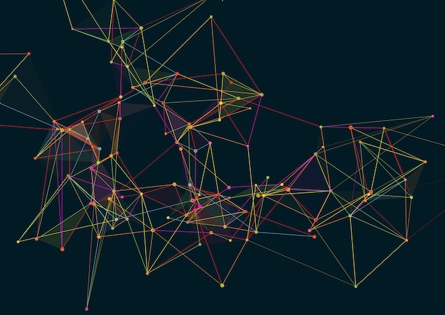 Fondo techno con diseño de bajo poli conectado