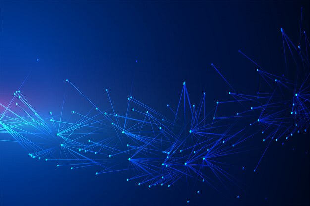 Fondo de tecnología abstracta con caos de líneas de conexión