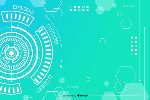 Fondo de tecnología abstracta con hud