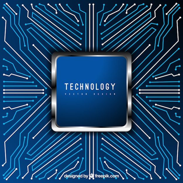 Fondo de tecnología abstracta con líneas