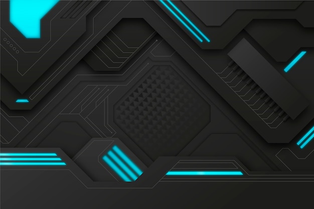 Fondo de tecnología abstracta negra con gradiente