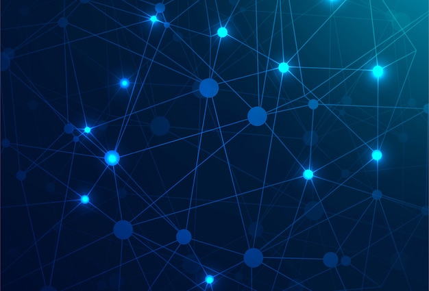 Fondo de tecnología abstracta polígono azul