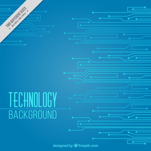 Fondo de tecnología azul con circuitos
