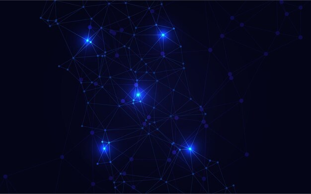Fondo de tecnología azul Fondo de plantilla de iluminación creativa Ilustración vectorial