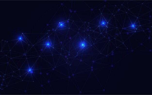 Fondo de tecnología azul Fondo de plantilla de iluminación creativa Ilustración vectorial