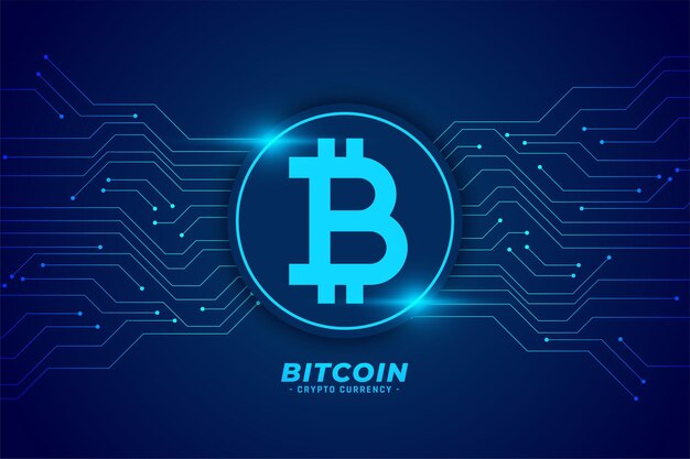 Fondo de tecnología Bitcoin con líneas de circuito.