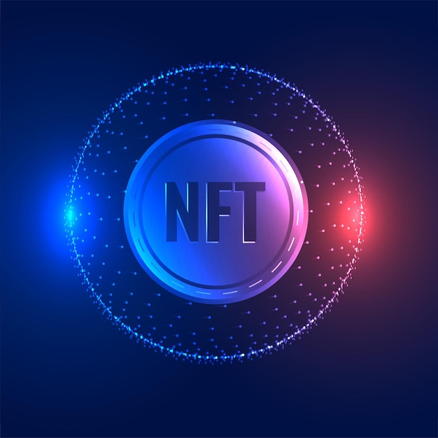 Fondo de tecnología de concepto de moneda NFT token no fungible