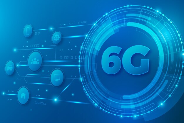 Fondo de tecnología degradado 6g