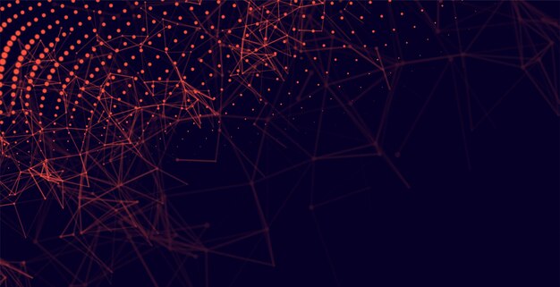 Fondo de tecnología digital abstracto partículas rojas