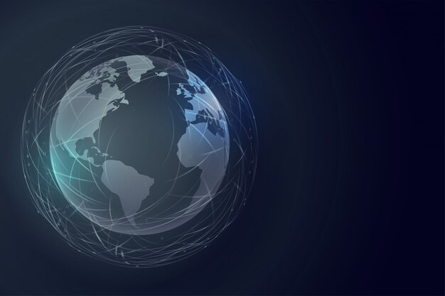Fondo de tecnología digital terrestre con conexión global
