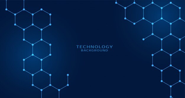 Fondo de tecnología de forma hexagonal