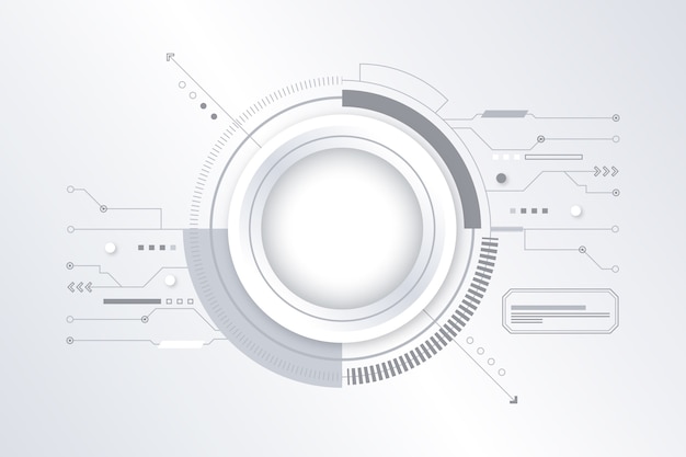 Fondo de tecnología futurista blanco