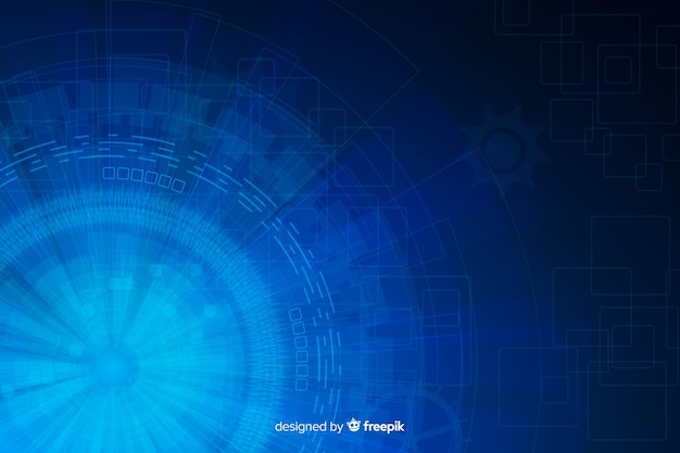 Fondo de tecnología hud abstracto azul