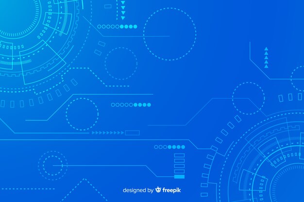 Fondo de tecnología con hud abstracto