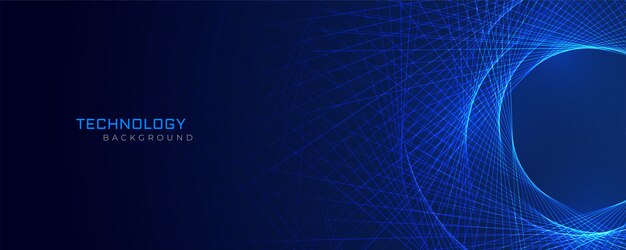 Fondo de tecnología de líneas azules abstractas