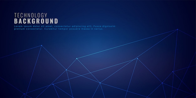 Fondo de tecnología de líneas de red de baja poli limpio