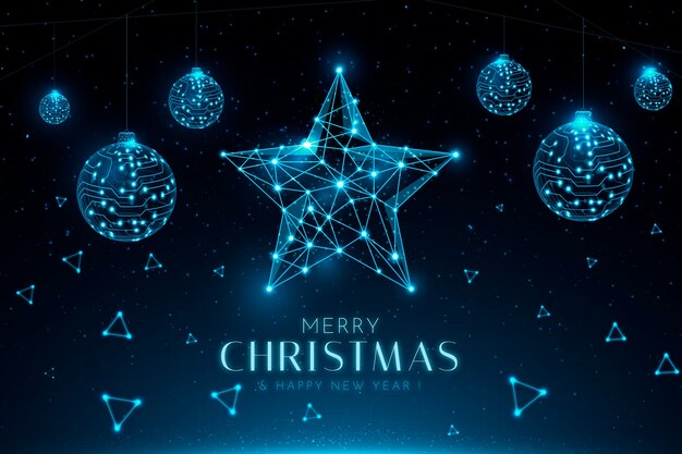 Fondo de tecnología de navidad degradado