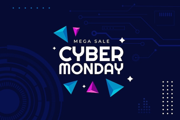 Fondo de tecnología plana cyber monday