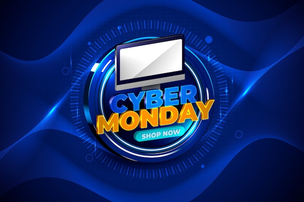 Vector gratuito fondo de tecnología realista cyber monday