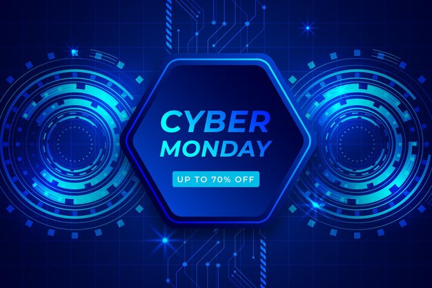 Fondo de tecnología realista cyber monday
