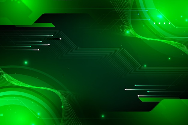 Fondo de tecnología verde brillante degradado