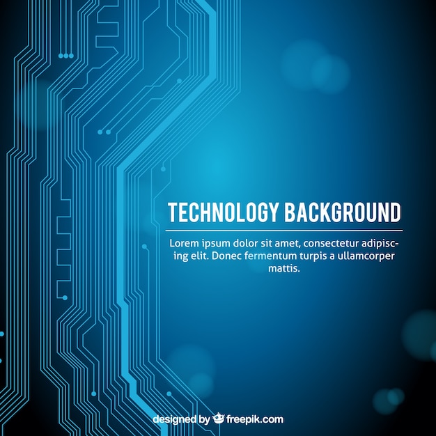 Vector gratuito fondo tecnológico con circuito moderno