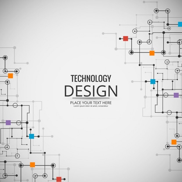 Fondo tecnológico con circuitos a todo color