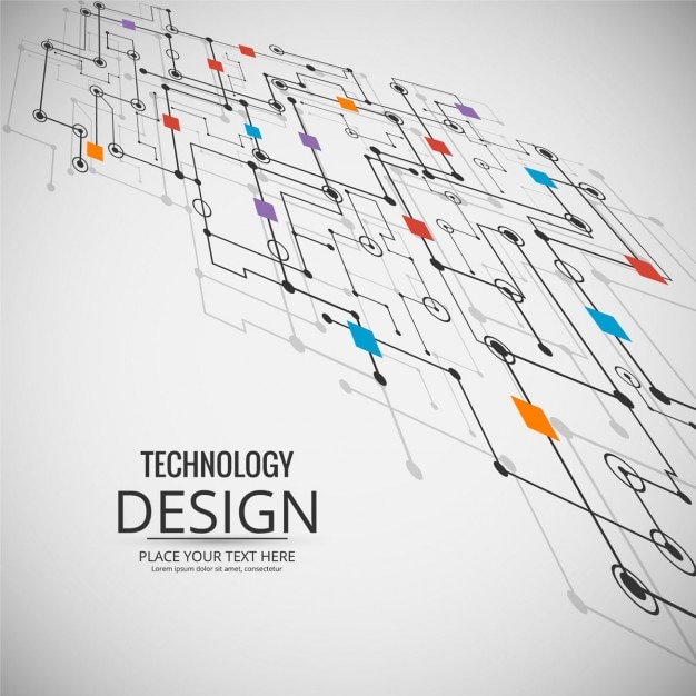 Vector gratuito fondo tecnológico con enlaces a todo color