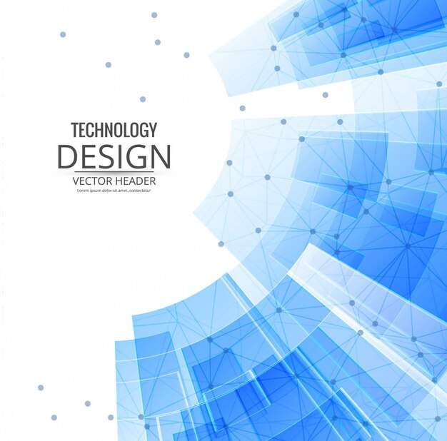 Fondo tecnológico con formas geométricas azules