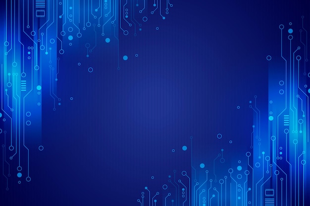 Fondo tecnológico futurista de gradiente azul