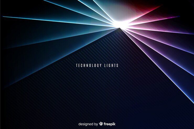 Vector gratuito fondo tecnológico geométrico con luces de neon