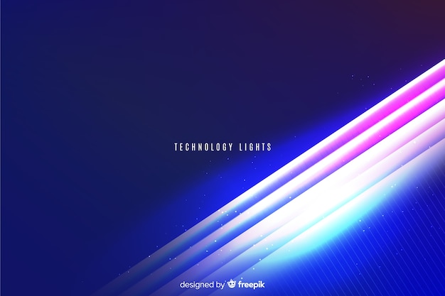 Fondo tecnológico geométrico con luces de neon