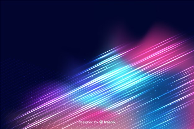 Fondo tecnológico luces de neón realistas