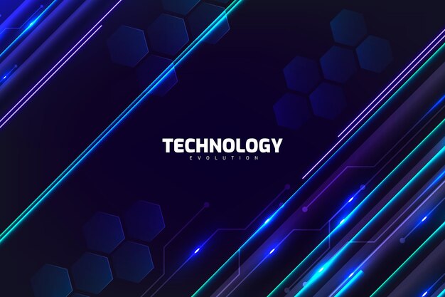 Fondo tecnológico con luces de neón