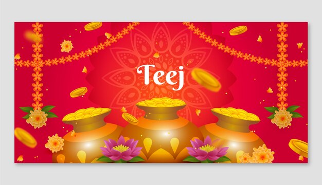 Fondo de teej degradado con macetas y flores.