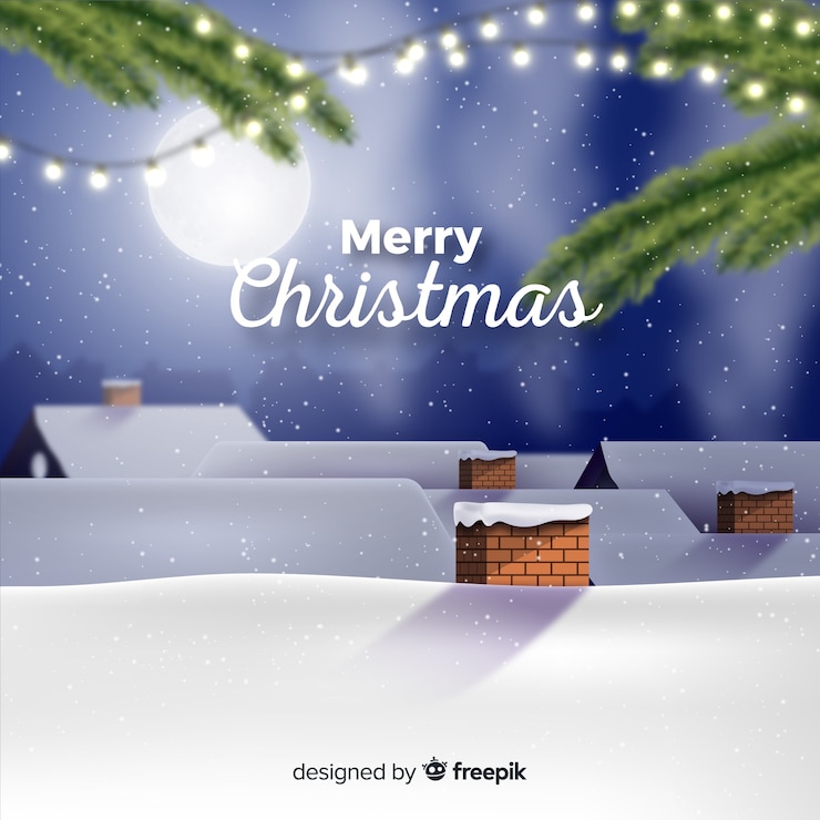 Vector gratuito fondo tejados navidad nieve